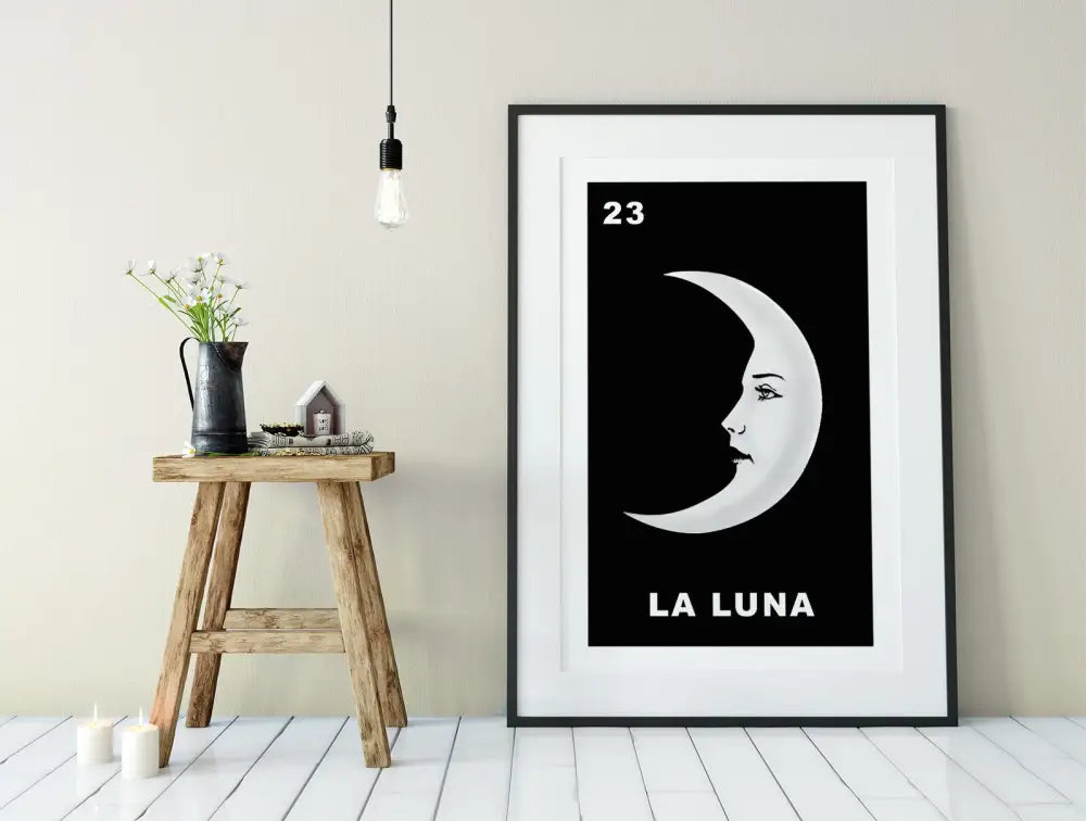 La Luna Card Moon Print No Frame for Enchanting Decor by My Store