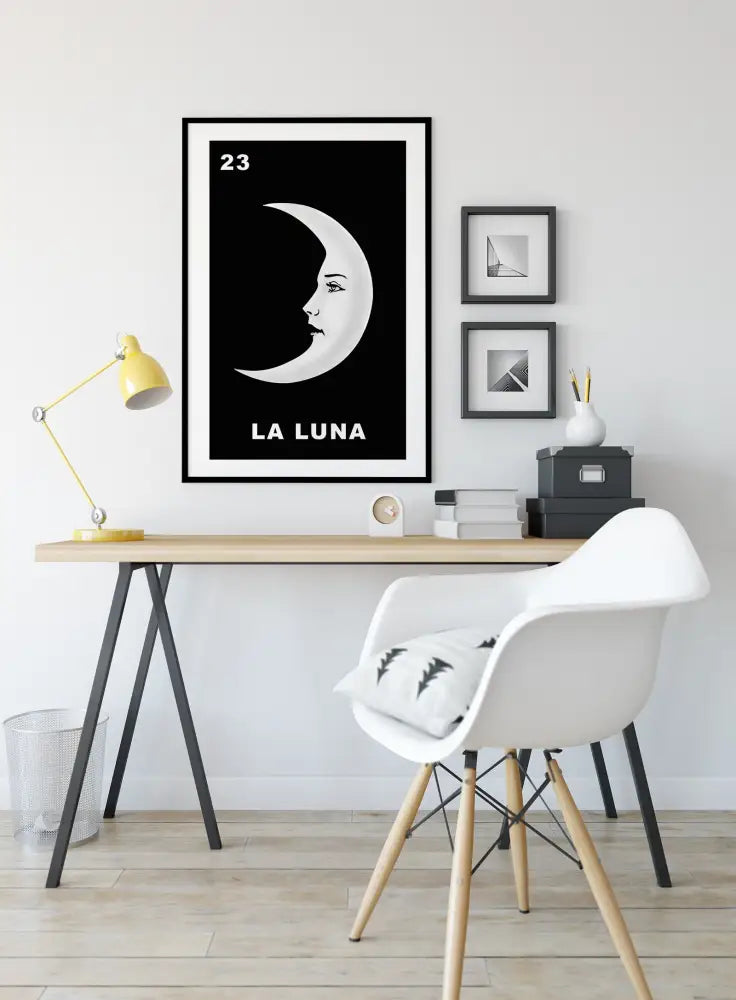 La Luna Card Moon Print No Frame for Enchanting Decor by My Store