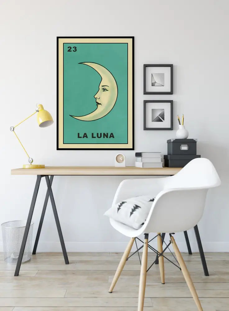 La Luna Card Moon Print No Frame For Home Décor by My Store
