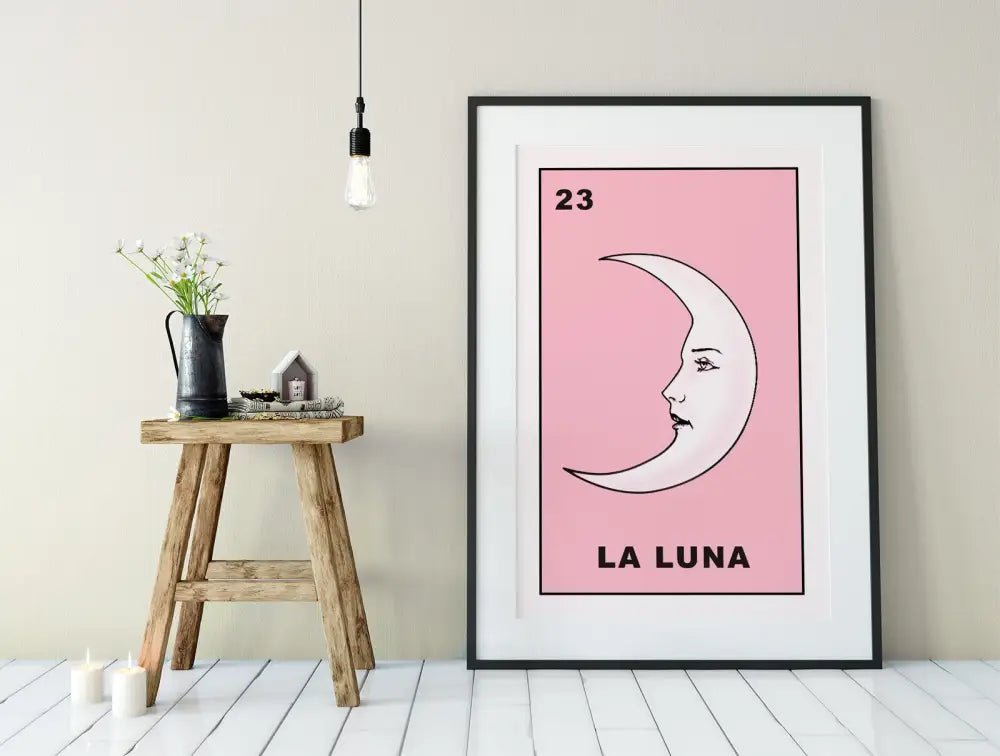 La Luna Card Moon Print Unframed No Frame Wall Decor Artwork For Elegant Living Spaces by My Store