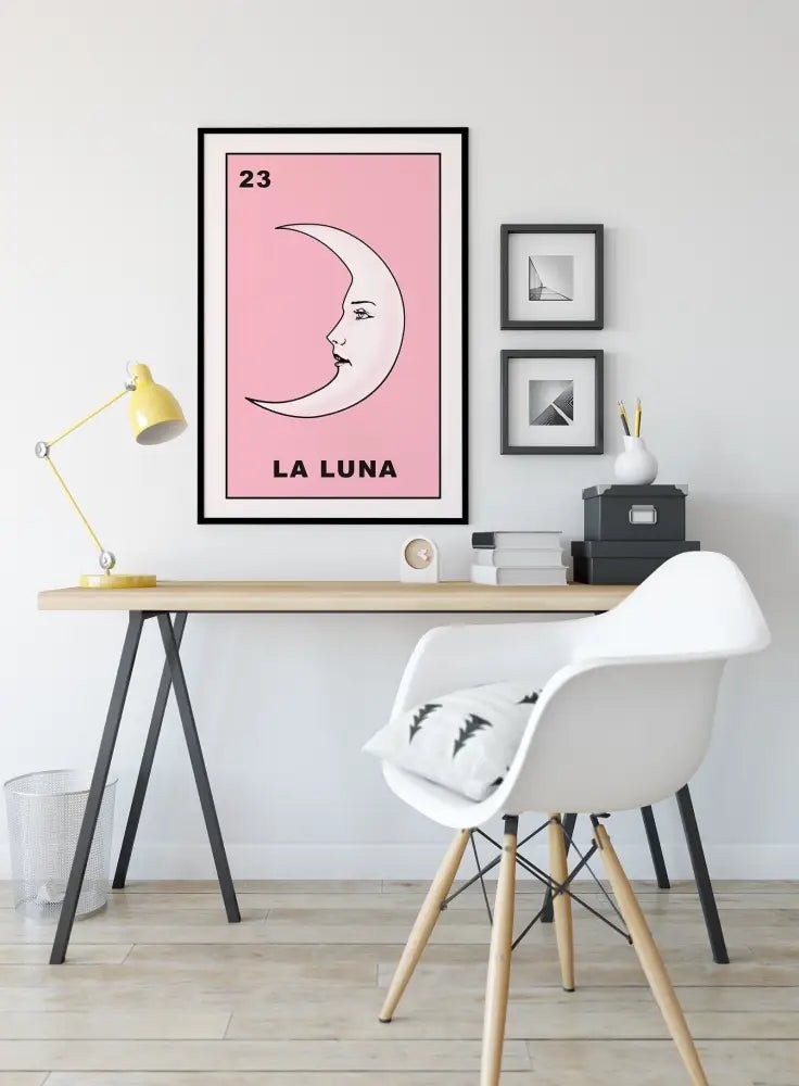 La Luna Card Moon Print Unframed No Frame Wall Decor Artwork For Elegant Living Spaces by My Store