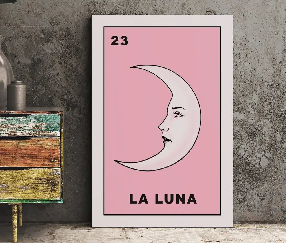 La Luna Card Moon Print Unframed No Frame Wall Decor Artwork For Elegant Living Spaces by My Store