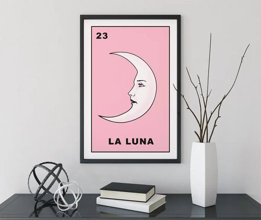 La Luna Card Moon Print Unframed No Frame Wall Decor Artwork For Elegant Living Spaces by My Store