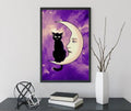 La Luna Cat Card Moon Print No Frame Art For Cat Lovers by My Store
