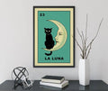 La Luna Cat Card Moon Print No Frame For Cat Lovers by My Store