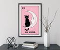 La Luna Cat Moon Print No Frame Art Piece Inspired By The Cat And The Moon Poem Edition by My Store