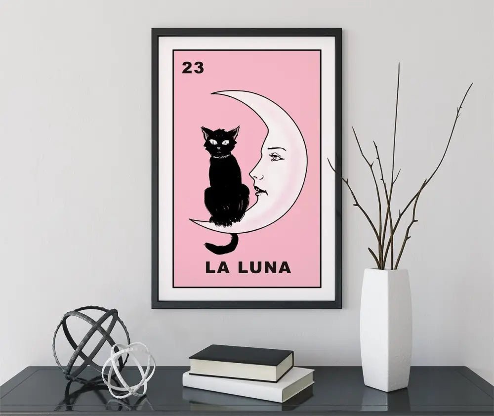 La Luna Cat Moon Print No Frame Art Piece Inspired By The Cat And The Moon Poem Edition by My Store