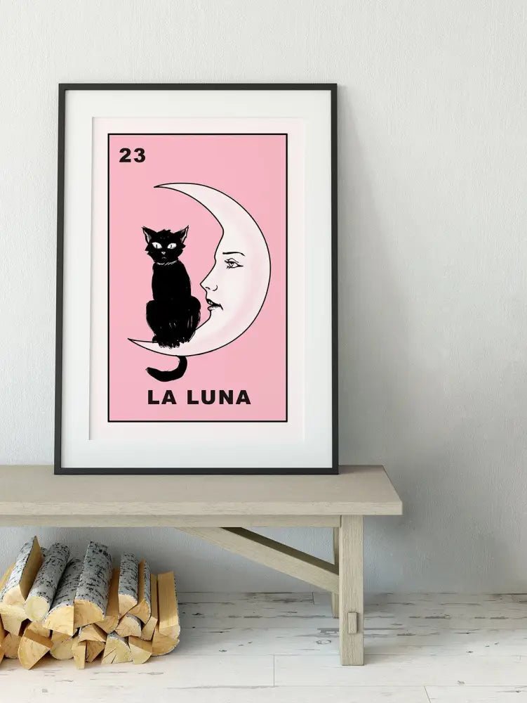 La Luna Cat Moon Print No Frame Art Piece Inspired By The Cat And The Moon Poem Edition by My Store