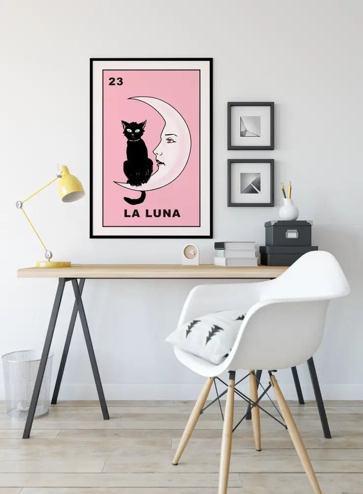 La Luna Cat Moon Print No Frame Art Piece Inspired By The Cat And The Moon Poem Edition by My Store