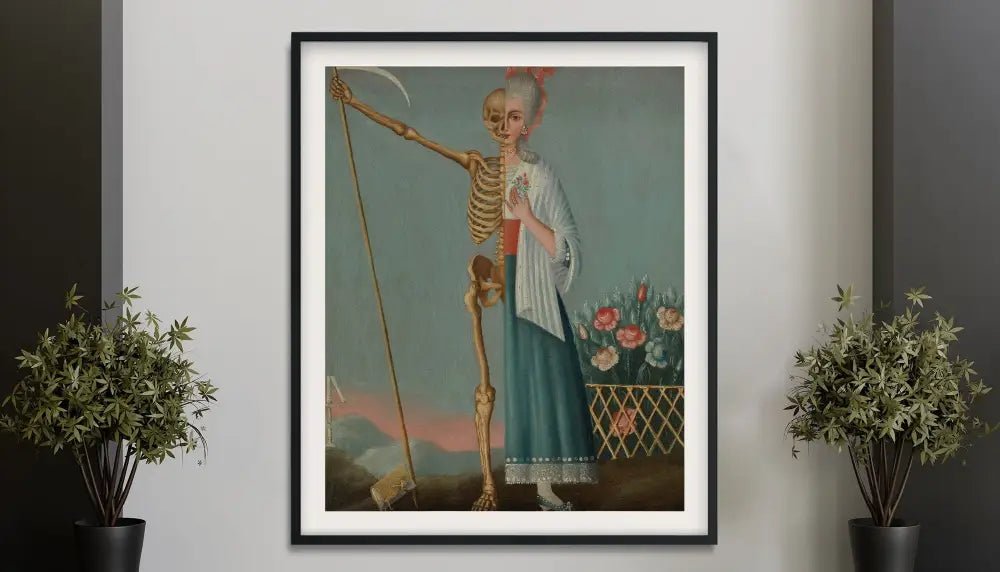 Life And Death Vintage Memento Mori Art Print Antique Oil Painting by My Store
