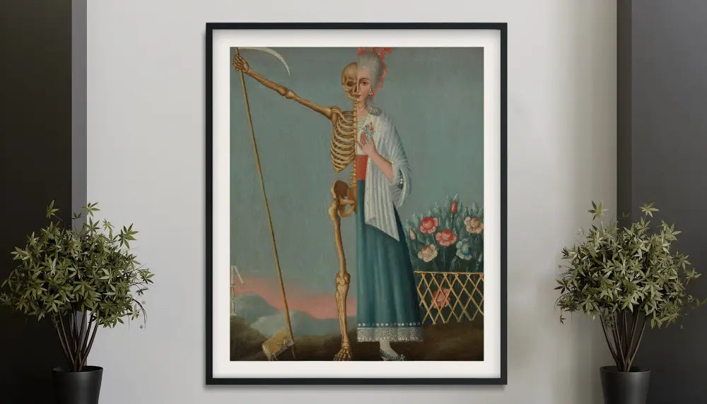 Life And Death Vintage Memento Mori Art Print Antique Oil Painting by My Store
