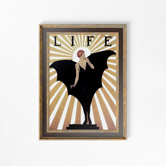 Life Magazine Flapper Print Bat Lady Vintage Artwork Boho Wall Art by My Store