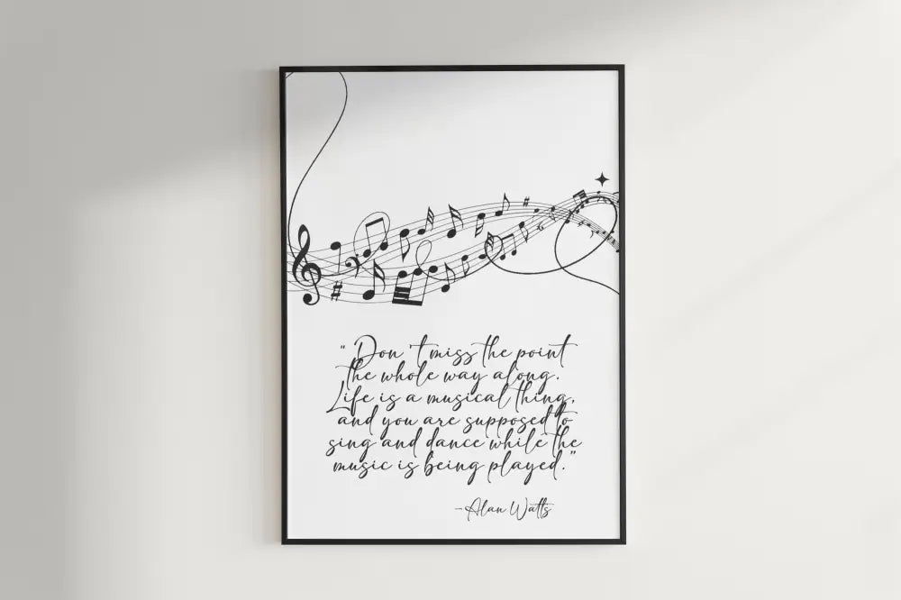 Life Quote Alan Watts Poster Bohemian Art Print 20x30 Large No Frame by DesignBohemian