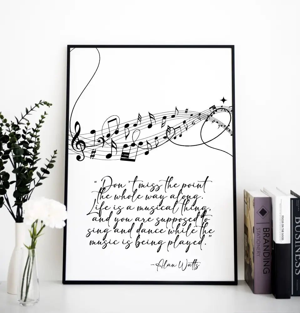 Life Quote Alan Watts Poster Bohemian Art Print 20x30 Large No Frame by DesignBohemian