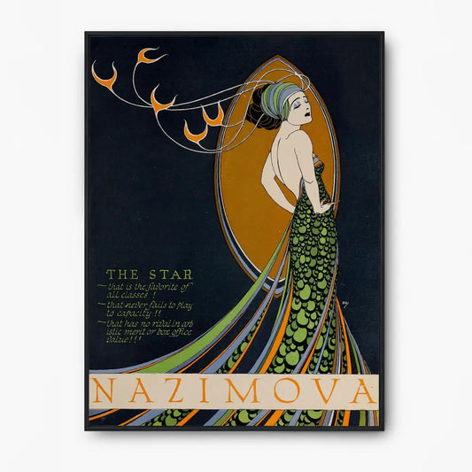 Madame Peacock Art Nouveau Goddess Poster Bohemian Large Fine Art Print On Premium Archival Paper US Made by DesignBohemian