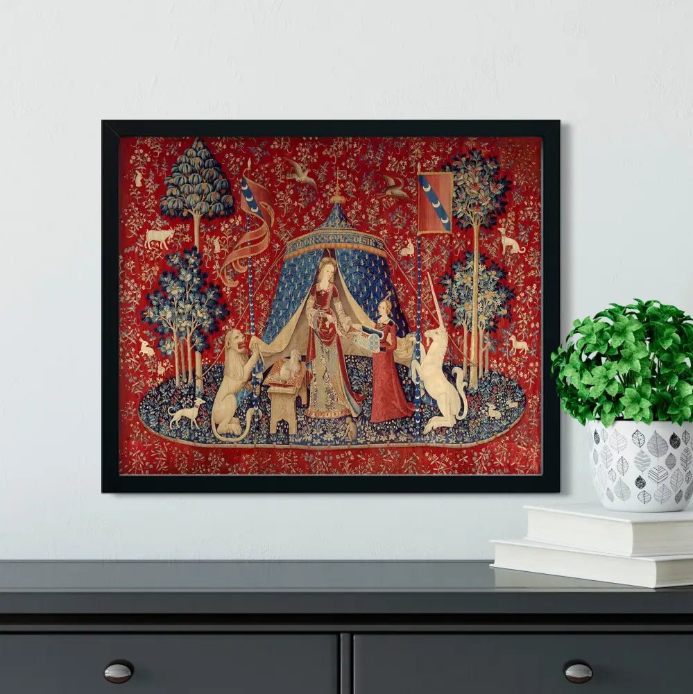 Medieval Maiden And Unicorn Poster No Frame For Unique Decor by My Store