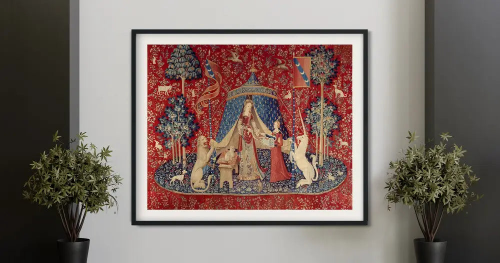 Medieval Maiden And Unicorn Poster No Frame For Unique Decor by My Store