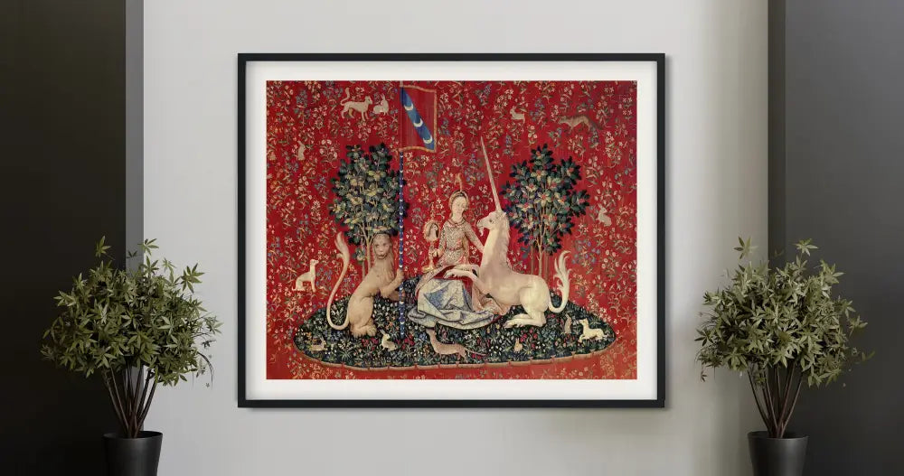 Medieval Maiden And Unicorn Sight Poster No Frame by My Store