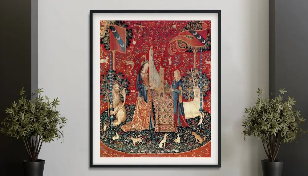 Medieval Maiden And Unicorn Sound Poster No Frame Art Inspired By The Lady And The Unicorn by My Store