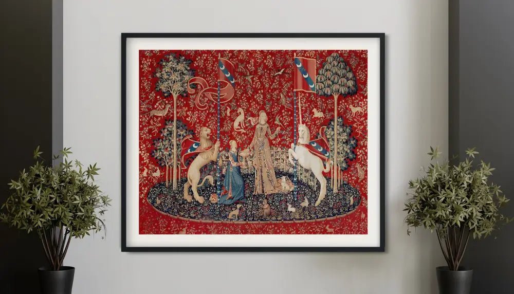 Medieval Maiden And Unicorn Taste Poster No Frame Artwork The Lady And The Unicorn Series by My Store