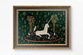 Medieval Unicorn Floral Tapestries On Green Background Elegant Whimsy Wall Decor Home Accent by My Store