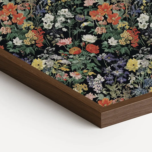 Millot Black Floral Framed Print - Botanicals - Colorful Floral Framed