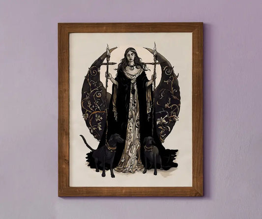 Moon Goddess Hecate Poster No Frame Witchy Art Print For Wiccan Decor And Spiritual Home by My Store