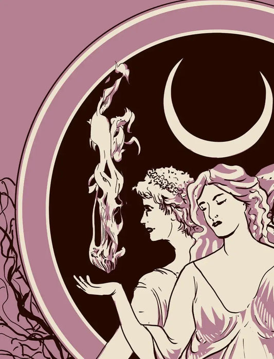 Moon Goddess Hecate Poster Violet Wiccan Tapestry No Frame by My Store