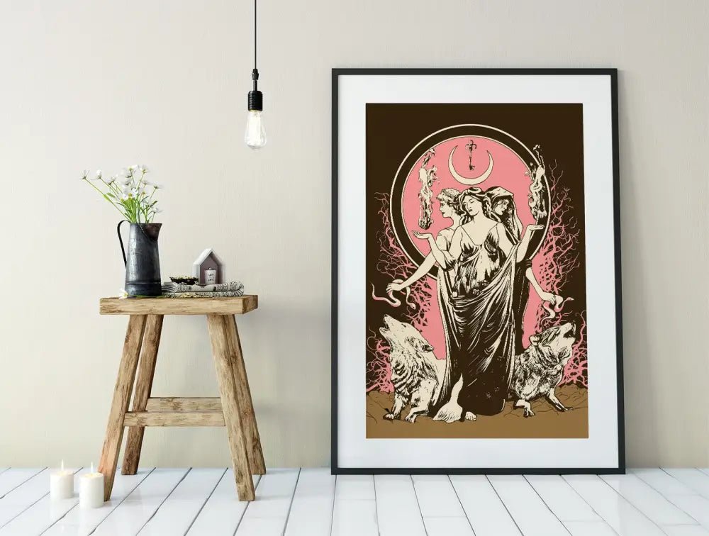 Moon Goddess Hecate Poster Violet Witchy Print No Frame by My Store