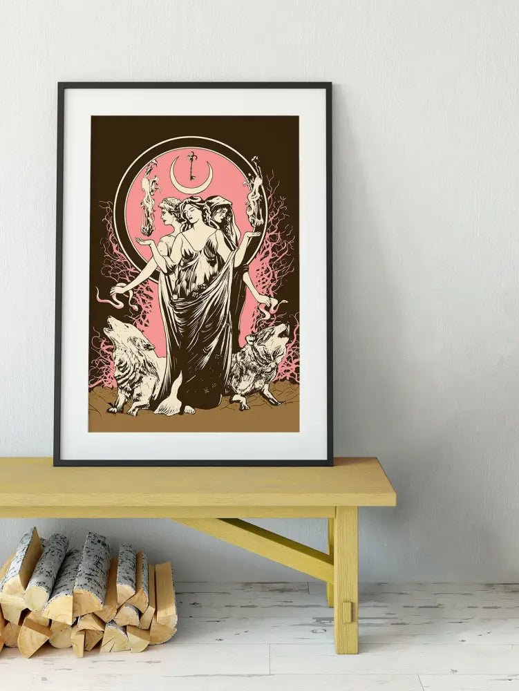 Moon Goddess Hecate Poster Violet Witchy Print No Frame by My Store