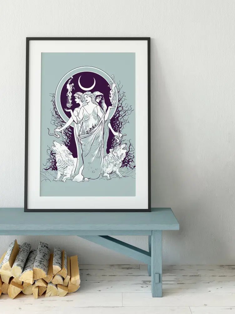 Moon Goddess Hecate Poster Wiccan Tapestry No Frame by My Store