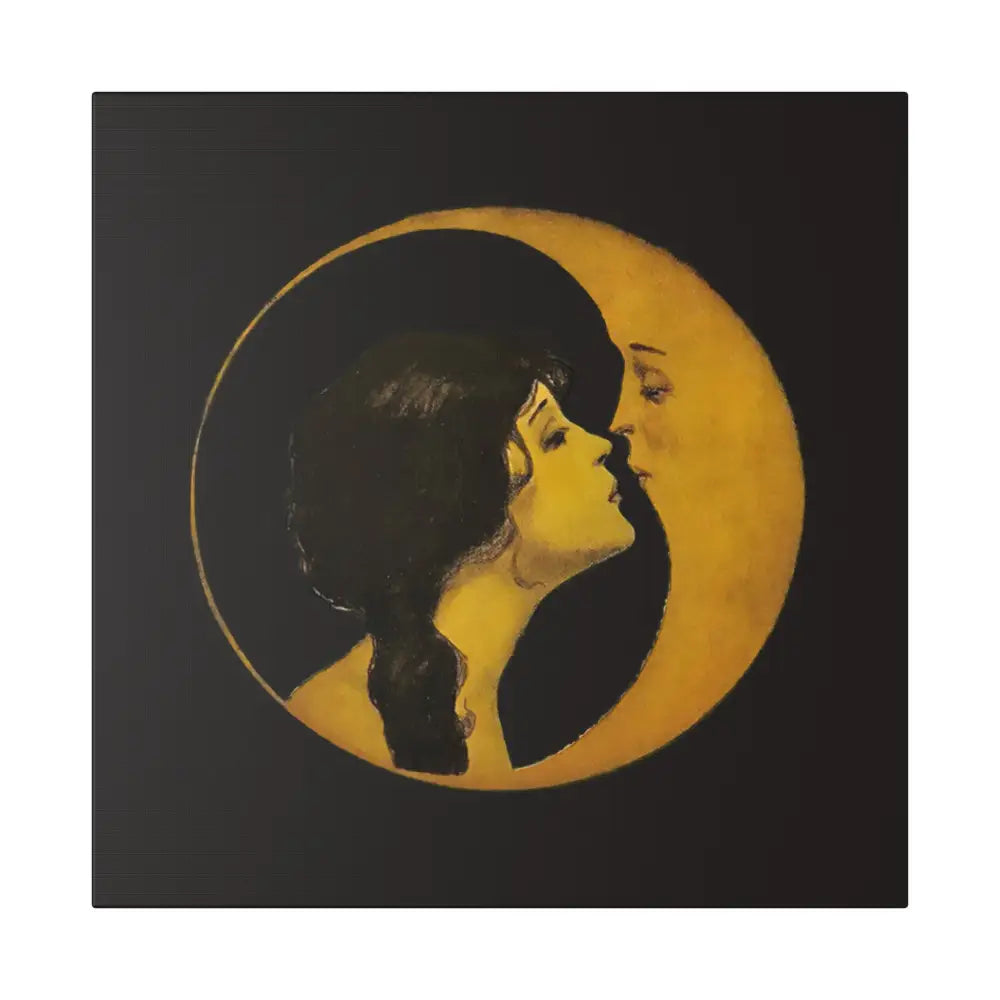 Moonlit Love Stretched Canvas Art, Romantic Wall Decor, Bedroom Art, Gift for Couples, Home Decor, Anniversary Gift - DesignBohemian