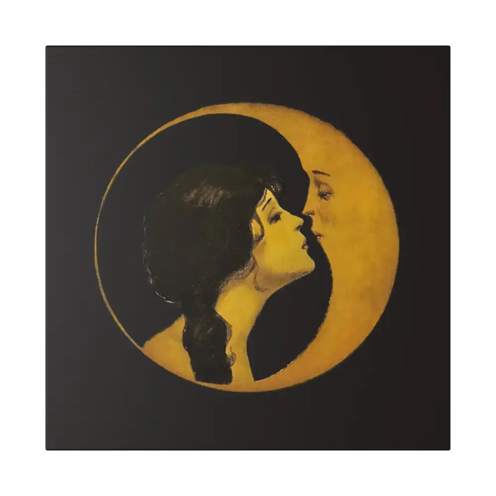 Moonlit Love Stretched Canvas Art, Romantic Wall Decor, Bedroom Art, Gift for Couples, Home Decor, Anniversary Gift - DesignBohemian