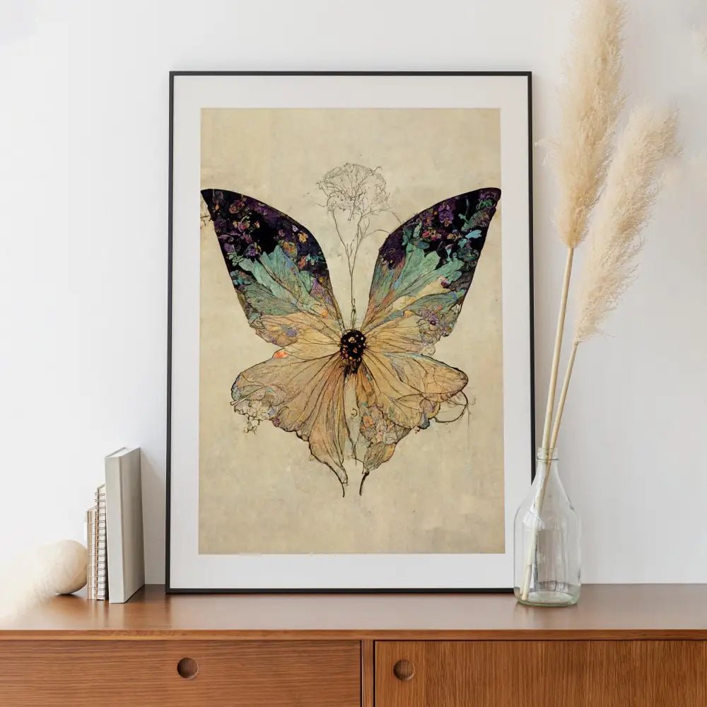 Mucha Butterfly Art Nouveau Bohemian Wall Print Decor Dark Cottagecore Gallery Art For Living Room by My Store