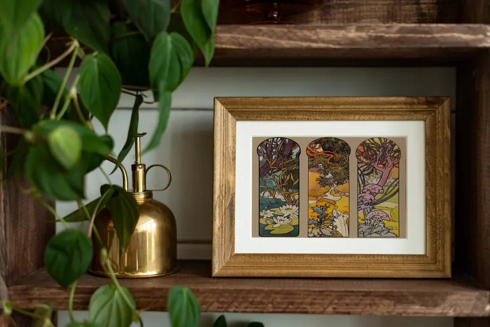 Mucha Floral Art Nouveau Stained Glass Print By Alphonse Mucha For Elegant Wall Decor by My Store