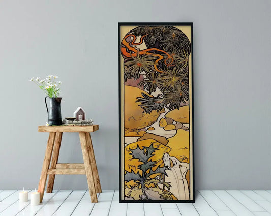 Mucha Print Art Nouveau Nature Bohemian Floral Long Poster by My Store