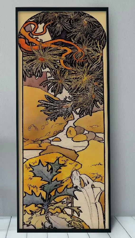 Mucha Print Art Nouveau Nature Bohemian Floral Long Poster by My Store