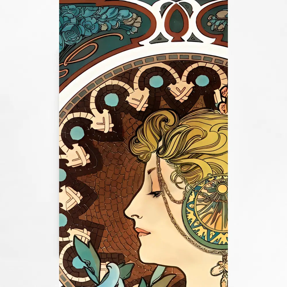Mucha The Pen Vintage Nouveau Floral Art Print On Premium Luster Paper 260Gsm Bohemian Decor by My Store