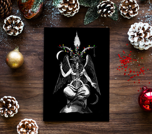 Christmas Cards - Baphomet Christmas Holiday Cards Poster, No Frame