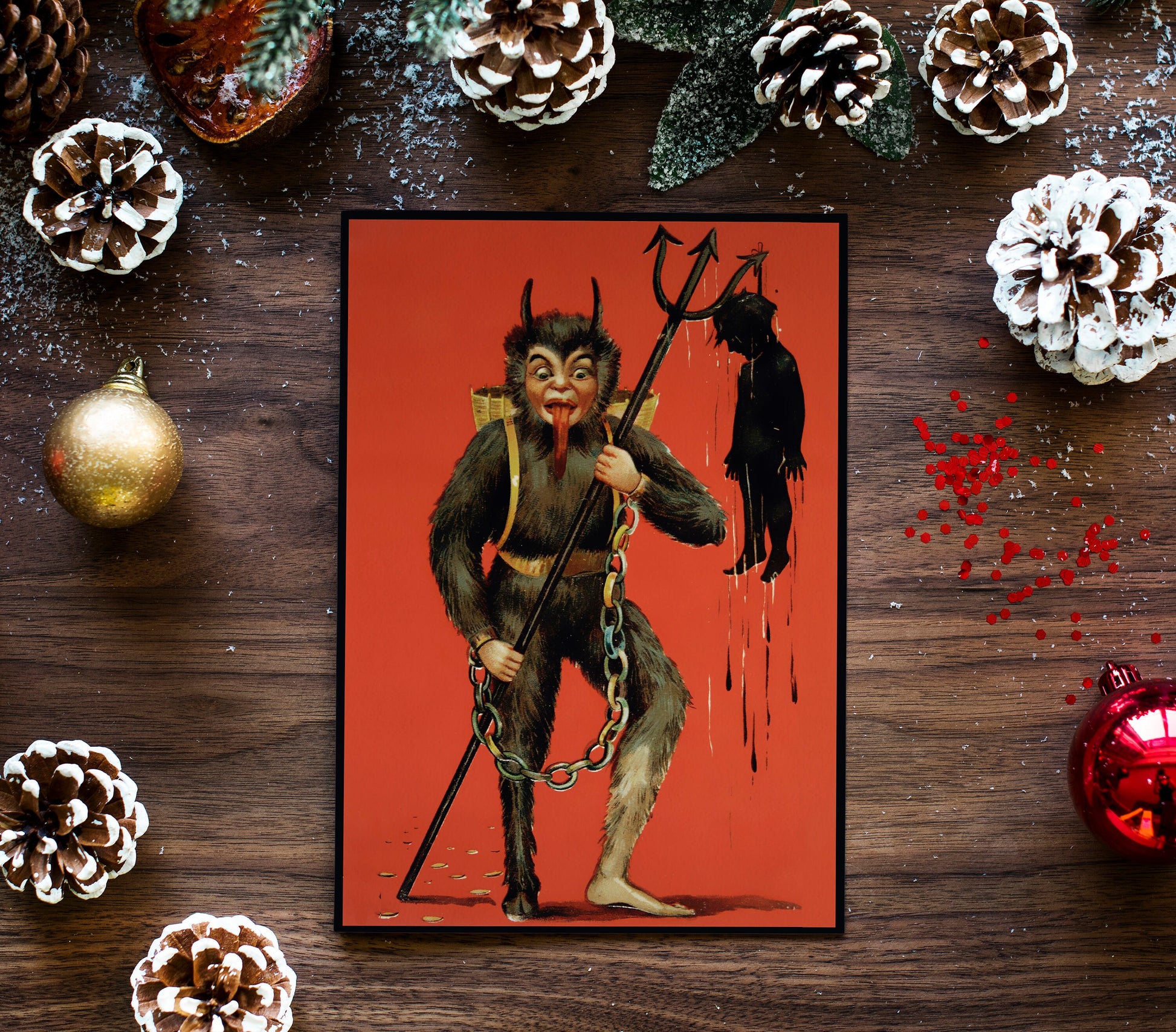 Christmas Cards - Krampus Christmas Holiday Cards Poster, No Frame