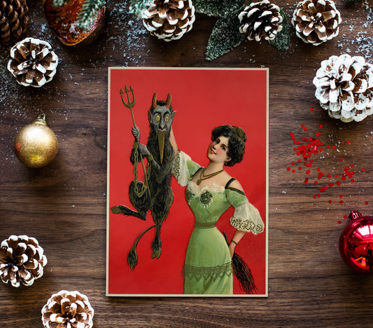 Christmas Cards - Krampus Christmas Holiday Cards Poster, No Frame