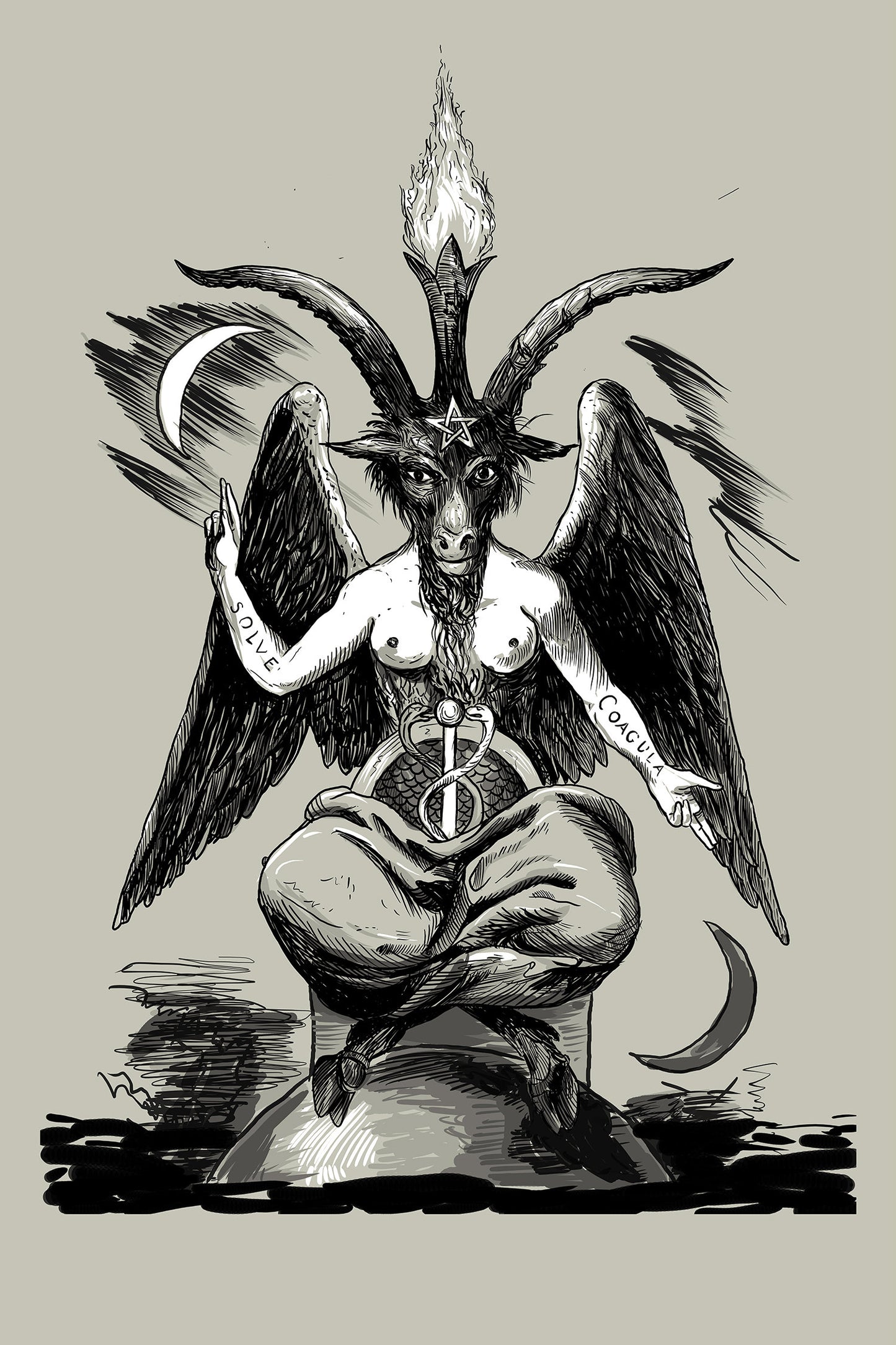 Baphomet Poster - "As Above So Below" - Eliphas Levi (No Frame)