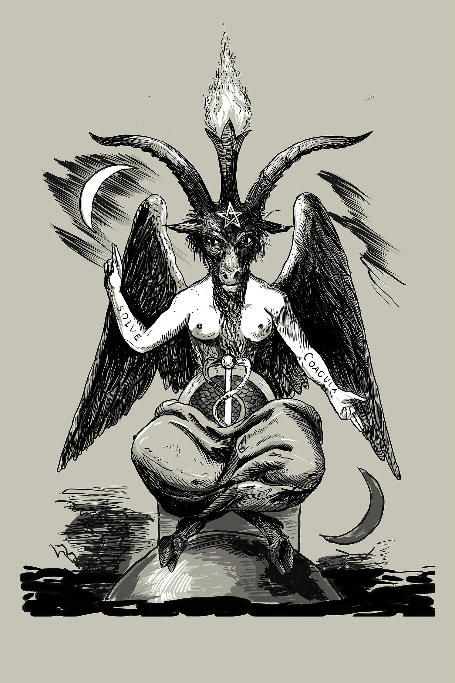 Baphomet Poster - "As Above So Below" - Eliphas Levi (No Frame)