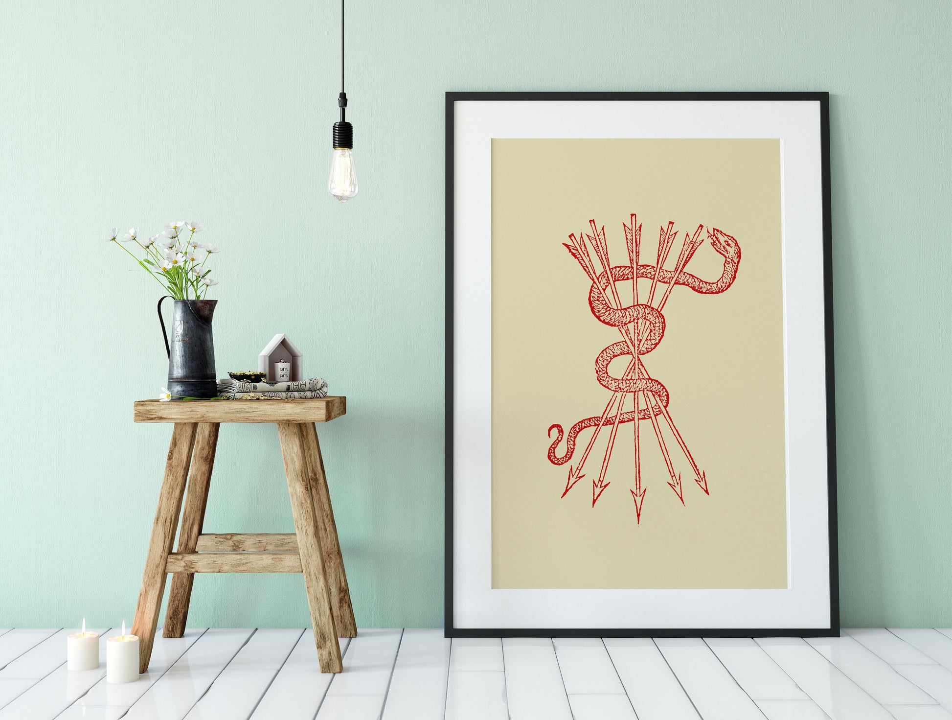 Snake with Arrow - by Claude Paradin - Devises heroïques (1557) (No Frame)