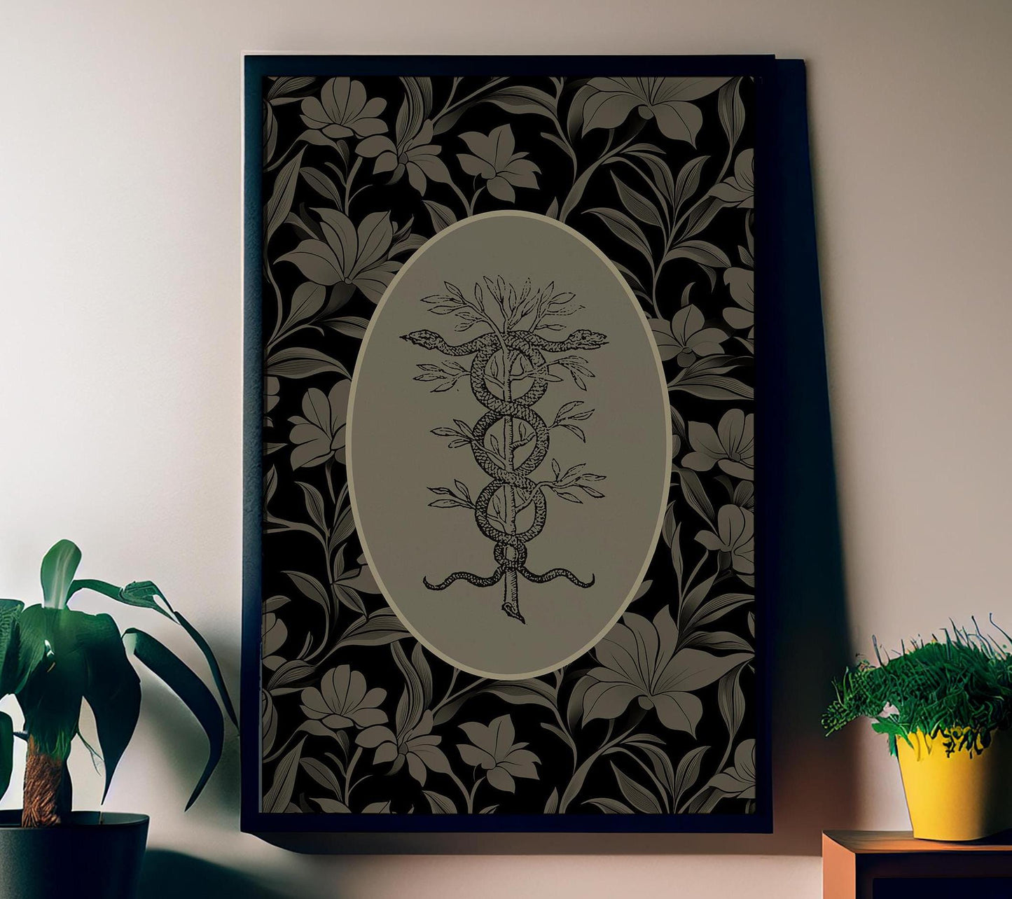 Snakes Caduceus (Medicine Symbol) - by Claude Paradin - Devises heroïques (1557) (No Frame)