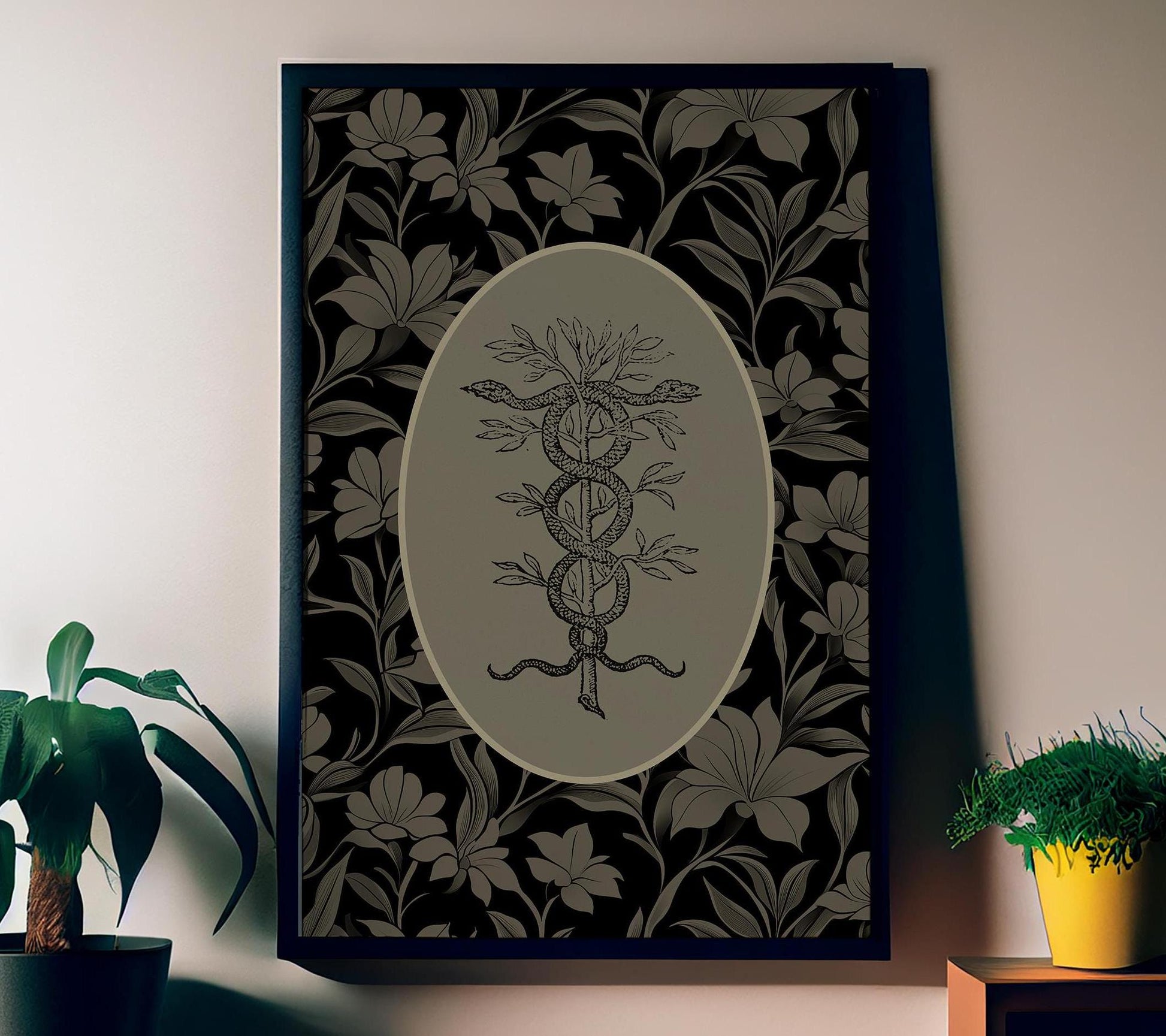 Snakes Caduceus (Medicine Symbol) - by Claude Paradin - Devises heroïques (1557) (No Frame)