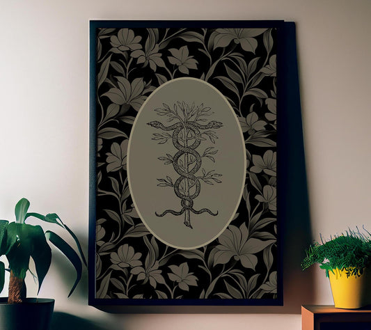 Snakes Caduceus (Medicine Symbol) - by Claude Paradin - Devises heroïques (1557) (No Frame)