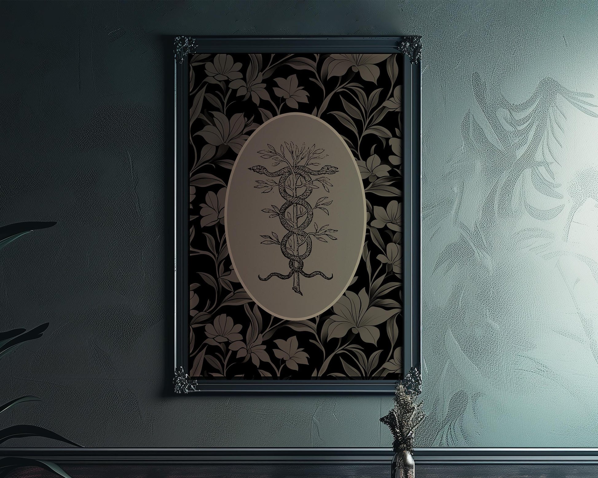 Snakes Caduceus (Medicine Symbol) - by Claude Paradin - Devises heroïques (1557) (No Frame)