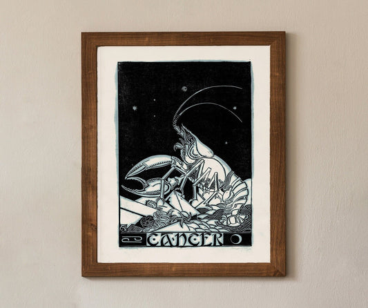 CANCER Astrological Sign Poster, Mid Century Modern Vintage Zodiac Print, CANCER Art