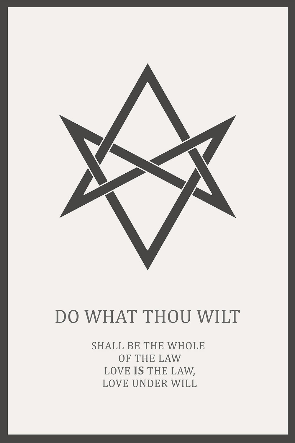 Do What Thou Wilt - Thelema Poster - Aleister Crowley Quote Poster (No Frame)